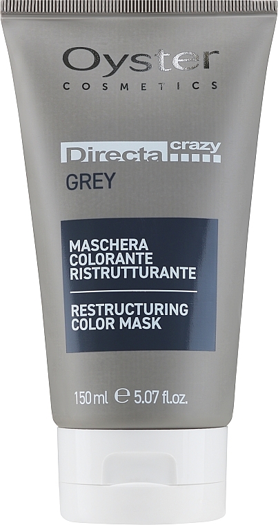 Maska do włosów farbowanych - Oyster Cosmetics Directa Crazy Restructuring Color Mask Grey — Zdjęcie N1