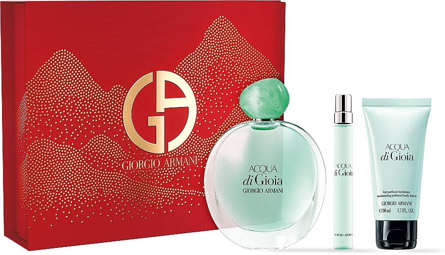 Giorgio Armani Acqua di Gioia - Zestaw (edp/100ml + b/lot/50ml + edp/mini/10ml) — Zdjęcie N1