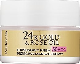 Luksusowy krem intensywnie przeciwzmarszczkowy do twarzy - Perfecta 24k Gold & Rose Oil Anti-Wrincle Cream 50+ — Zdjęcie N2