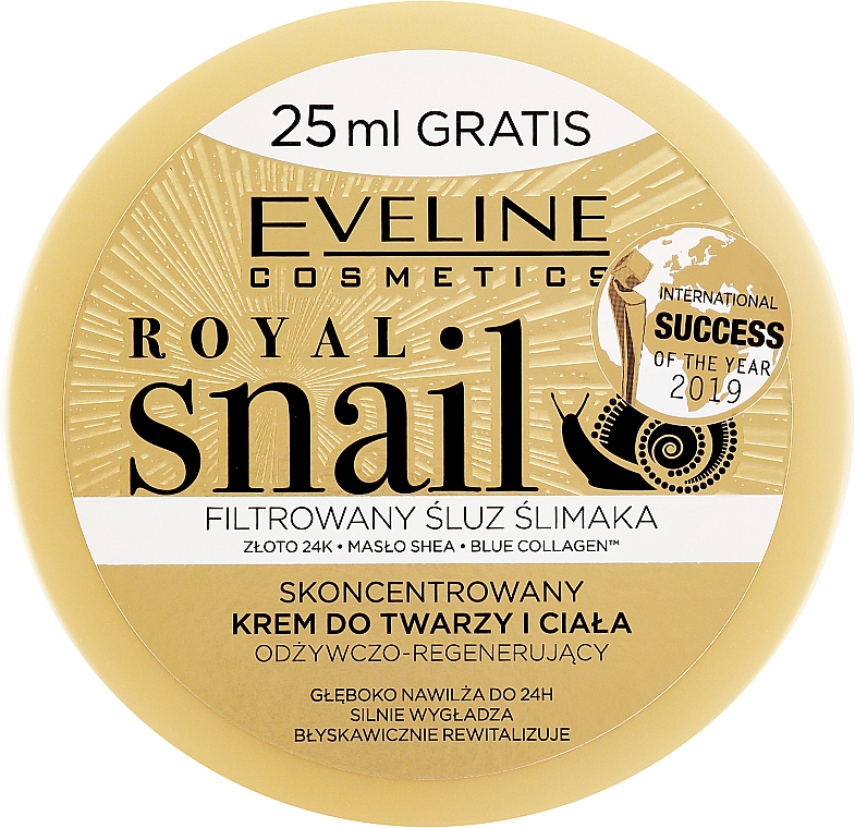 Skoncentrowany krem do twarzy i ciała odżywczo-regenerujący - Eveline Cosmetics Royal Snail — Zdjęcie N1