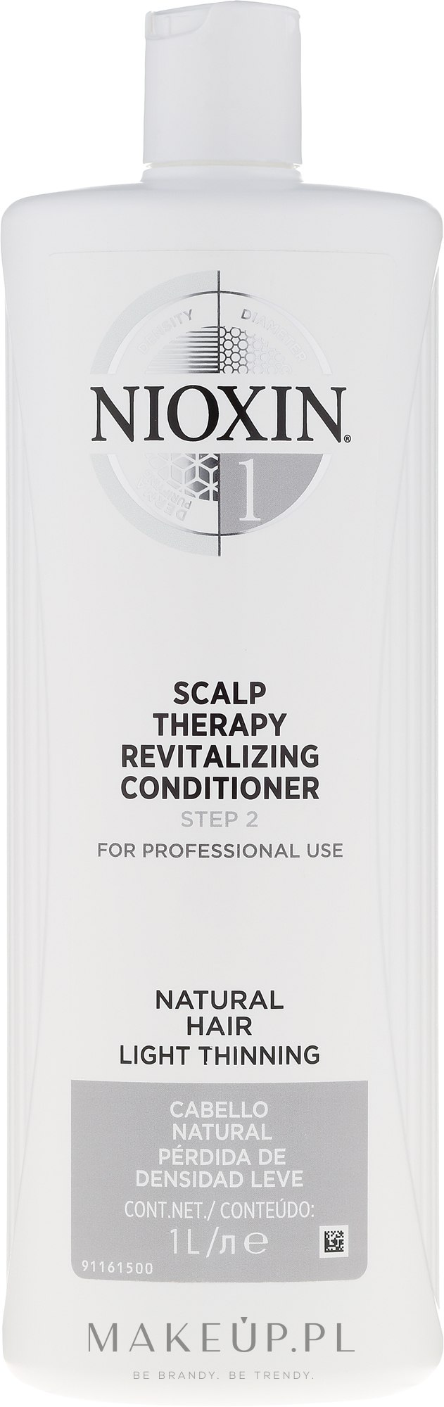 Rewitalizująca odżywka do skóry głowy i lekko przerzedzających się naturalnych włosów - Nioxin System 1 Natural Hair Scalp Therapy Revitalizing Conditioner Step 2 — Zdjęcie 1000 ml