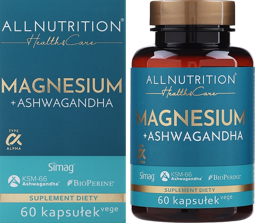 Suplement diety - Allnutrition Magnesium + Ashwagandha — Zdjęcie N2