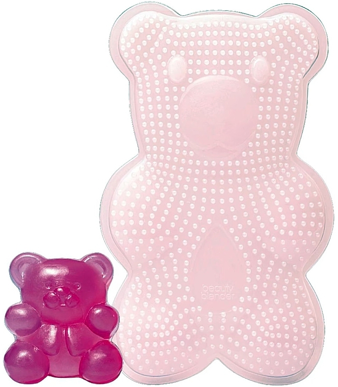Zestaw - Beautyblender The Sweetest Blend Bear Necessities Cleansing Set ( soap/16g + cleans/mat/1pcs) — Zdjęcie N1