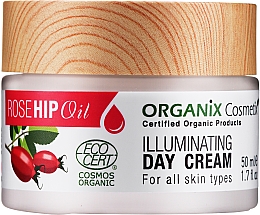 Kup Rozświetlający krem do twarzy na dzień z olejkiem z dzikiej róży - Organix Cosmetix Rose Hip Oil Illuminating Day Cream