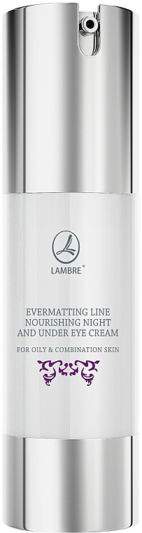 Odżywczy krem na noc do twarzy i skóry wokół oczu - Lambre Evermatting Line Nourishing Night And Under Eye Cream