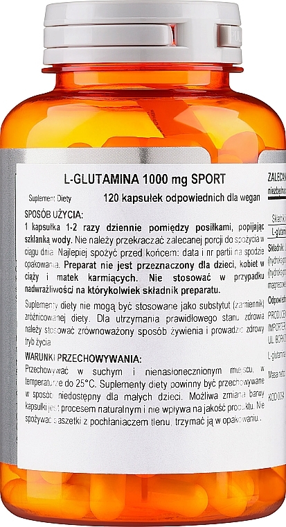 L-glutamina w kapsułkach - Now Foods Sports L-Glutamine — Zdjęcie N2