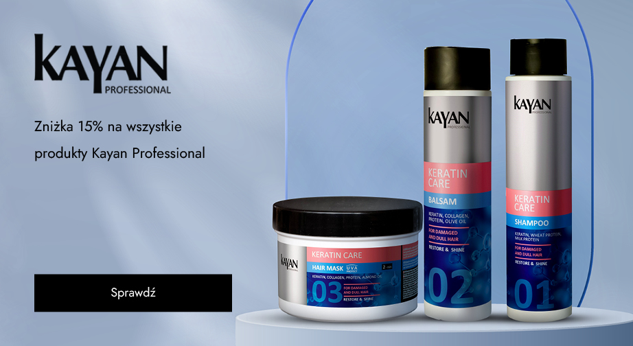 Zniżka 15% na wszystkie produkty Kayan Professional. Ceny podane na stronie uwzględniają rabat.