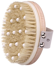 Szczotka z naturalnego włosia z wbudowanymi kulkami masującymi - Hydrea London Combination Detox Massage Brush — Zdjęcie N1