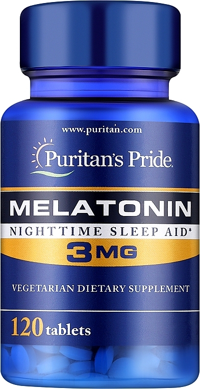 Suplement diety Melatonina, 3 mg - Puritan's Pride Melatonin — Zdjęcie N1