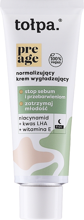 Normalizujący krem wygładzający na noc do twarzy - Tołpa Pre Age — Zdjęcie N1