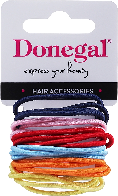 Cienkie gumki do włosów 24 szt., FA-9582 - Donegal — Zdjęcie N1