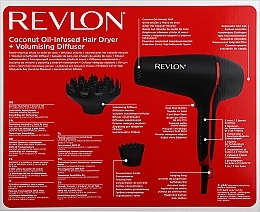 Suszarka do włosów - Revlon Smoothstay Coconut Oil Infused Hair Dryer RVDR5317E — Zdjęcie N3