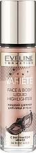 Kup Rozświetlacz do twarzy i ciała z witaminą c i ekstraktem z irysa - Eveline Cosmetics Variete Face & Body Liquid Highlighter