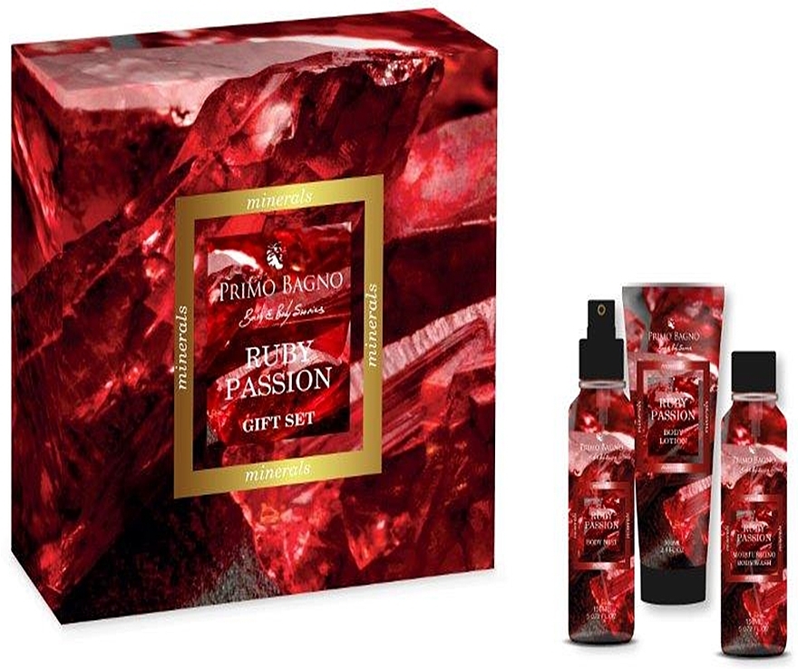 Zestaw - Primo Bagno Ruby Passion Gift Set (b/lot/100ml + sh/gel/150ml + mist/150ml) — Zdjęcie N1