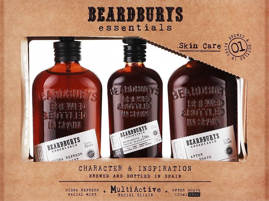 Zestaw - Beardburys Essentials Lot (f/mist/120ml + f/elix/50ml + af/sh/lot/120ml) — Zdjęcie N1