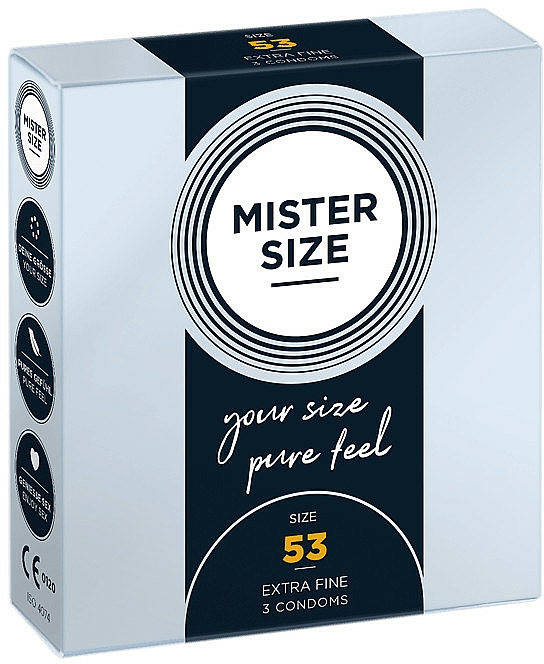 Prezerwatywy lateksowe, rozmiar 53, 3 sztuki - Mister Size Extra Fine Condoms — Zdjęcie N1