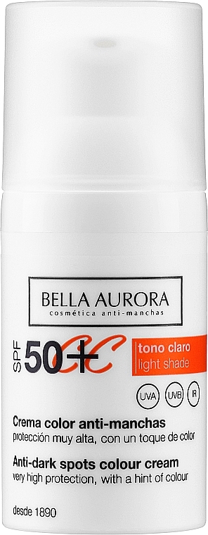 Krem do twarzy CC z SPF 50 - Bella Aurora CC Anti-Spot Cream Spf50 — Zdjęcie N1