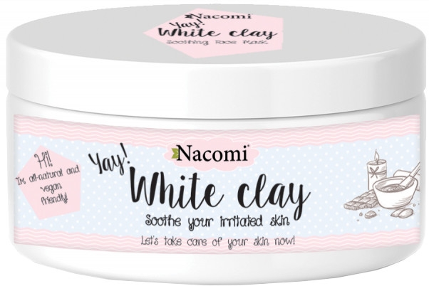 Biała glinka-maseczka łagodząca do twarzy - Nacomi White Clay