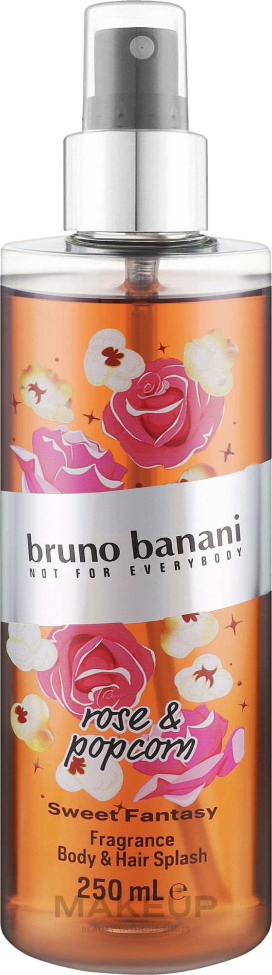 Bruno Banani Sweet Fantasy Rose & Popcorn Body & Hair Splash - Spray do ciała — Zdjęcie 250 ml