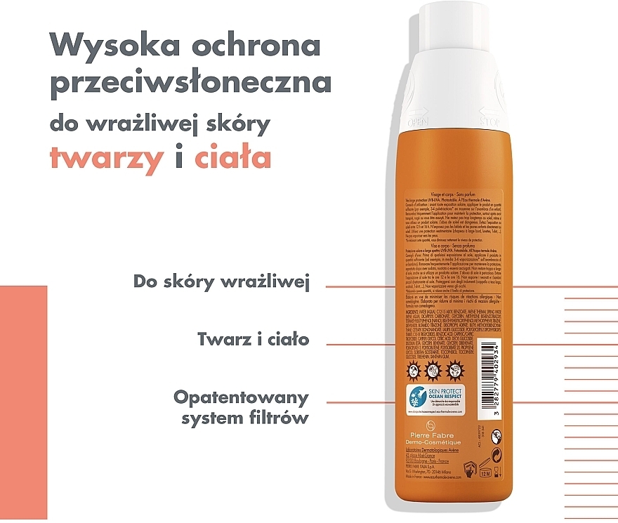 Wodoodporny spray do opalania - Avene — Zdjęcie N4