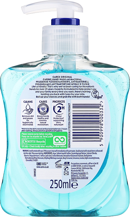Antybakteryjne mydło w płynie do rąk - Carex Pure Blue Hand Wash — Zdjęcie N2