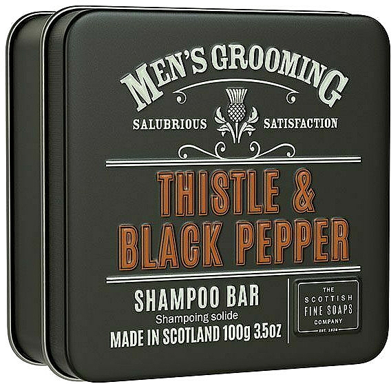 Szampon w kostce dla mężczyzn Oset i czarny pieprz - Scottish Fine Soaps Mens Grooming Thistle & Black Pepper Shampoo Bar