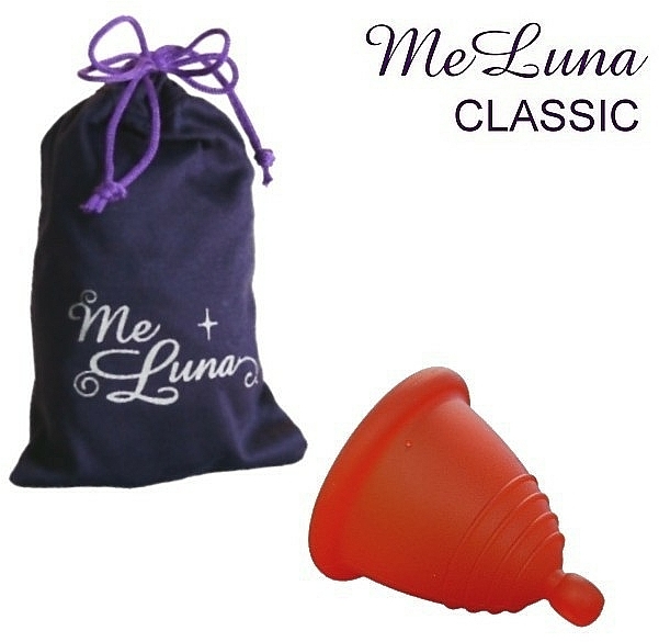 Kubeczek menstruacyjny, rozmiar S, czerwony - MeLuna Classic Shorty Menstrual Cup Ball — Zdjęcie N1