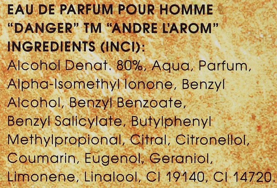 Andre l'Arom Niebezpieczeństwo - Woda perfumowana (próbka) — Zdjęcie N2