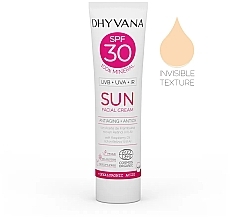Filtr przeciwsłoneczny SPF 30 - Dhyvana Raspberrry Oil & Hyaluronic Acid SUN Mineral Anti-Aging Cream — Zdjęcie N2