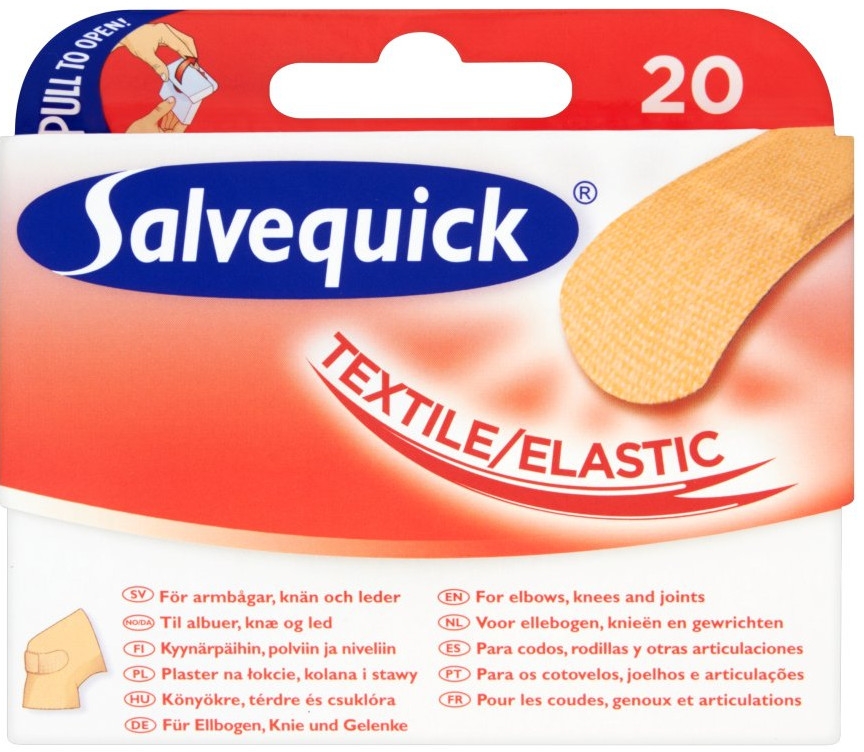 Plaster na łokcie, kolana i stawy - Salvequick Textil Elastic — Zdjęcie N1