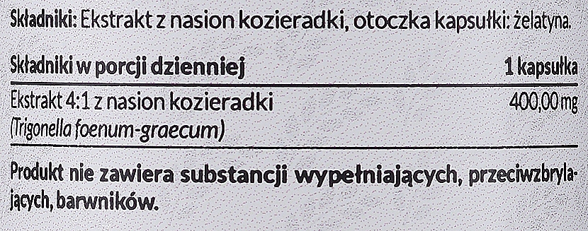 Suplement diety Ekstrakt z kozieradki - PharmoVit Classic Fenugreek Extract 400 Mg — Zdjęcie N3