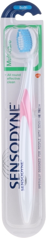 Szczoteczka do zębów, miękka, biało-różowa - Sensodyne Multicare Soft