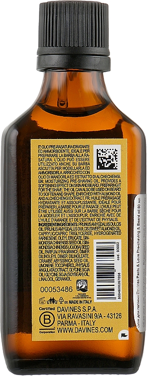 Olejek do brody - Davines Pasta & Love Pre Shaving + Beard Oil — Zdjęcie N2