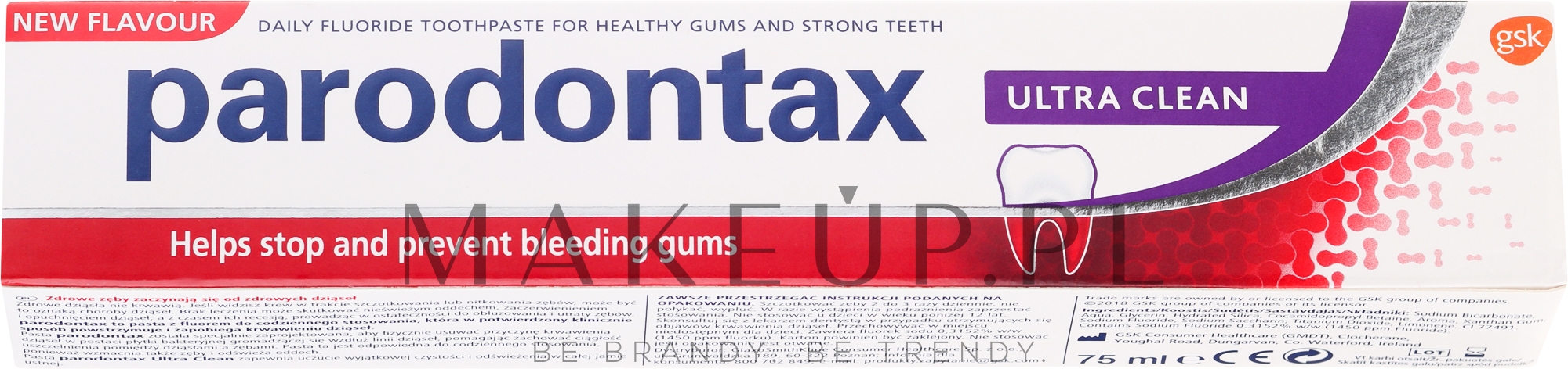Pasta do zębów przeciw krwawieniu dziąseł - Parodontax Ultra Clean — Zdjęcie 75 ml