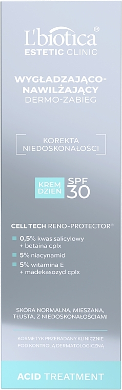 Wygładzająco-nawilżający dermozabieg do twarzy na dzień SPF 30 - L’biotica Estetic Clinic ACID Treatment — Zdjęcie N3