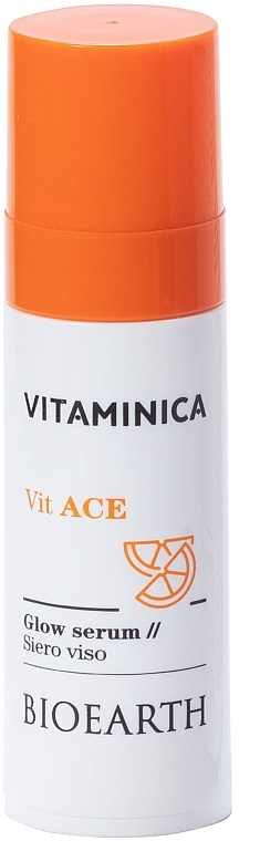 PREZENT! Antyoksydacyjne serum rozjaśniające do twarzy - Bioearth Vitaminica Vit ACE Glow Serum (próbka)  — Zdjęcie N1