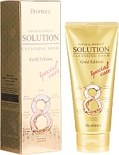 Pianka do mycia twarzy na bazie złota i mieszanki 8 orientalnych ziół - Deoproce Natural Perfect Solution Cleansing Foam Gold Edition — Zdjęcie N1