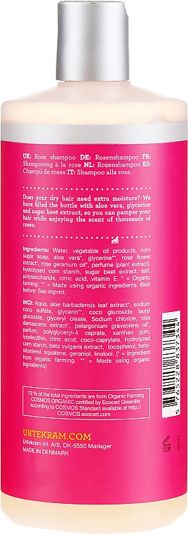 Organiczny szampon do włosów suchych Róża - Urtekram Rose Dry Hair Shampoo — Zdjęcie N4