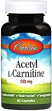 Acetylo L-karnityna, 500 mg - Carlson Labs Acetyl L-Carnitine — Zdjęcie N1
