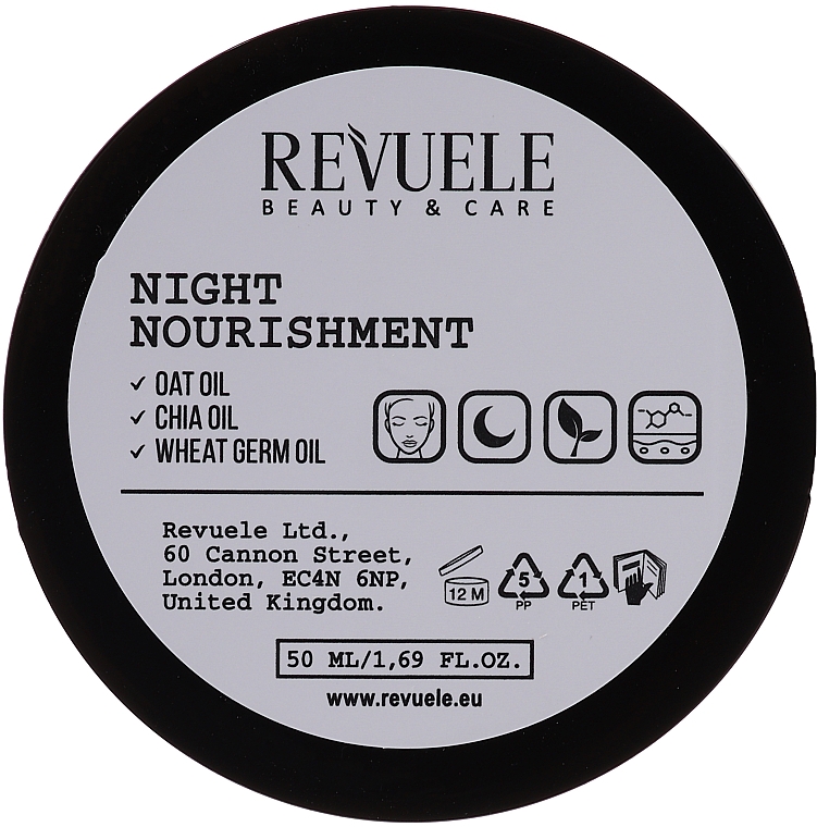 Odżywczy krem ​​do twarzy na noc - Revuele Vegan & Organic Night Nourishment — Zdjęcie N3
