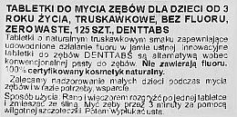 Tabletki do czyszczenia zębów, bez fluoru dla dzieci Truskawka - Denttabs Teeth Cleaning Tablets Kids Strawberry Fluoride Free — Zdjęcie N2