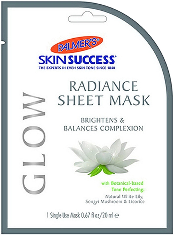 Rozświetlająca maska w płachcie do twarzy - Palmer's Skin Success Glow Radiance Sheet Face Mask — Zdjęcie N1