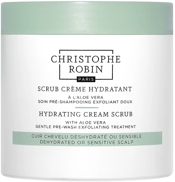 Nawilżający krem do peelingu skóry głowy z aloesem - Christophe Robin Hydrating Cream Scrub with Aloe Vera — Zdjęcie N1