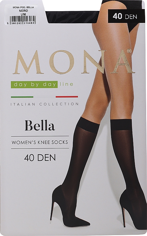 Podkolanówki damskie Bella 40 DEN, nero - Mona — Zdjęcie N1