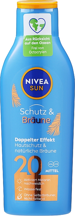 Mleczko przeciwsłoneczne do ciała - NIVEA SUN Protect & Bronze SPF20 — Zdjęcie N1