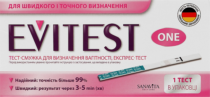 Szybki test ciążowy - Evitest One — Zdjęcie N1