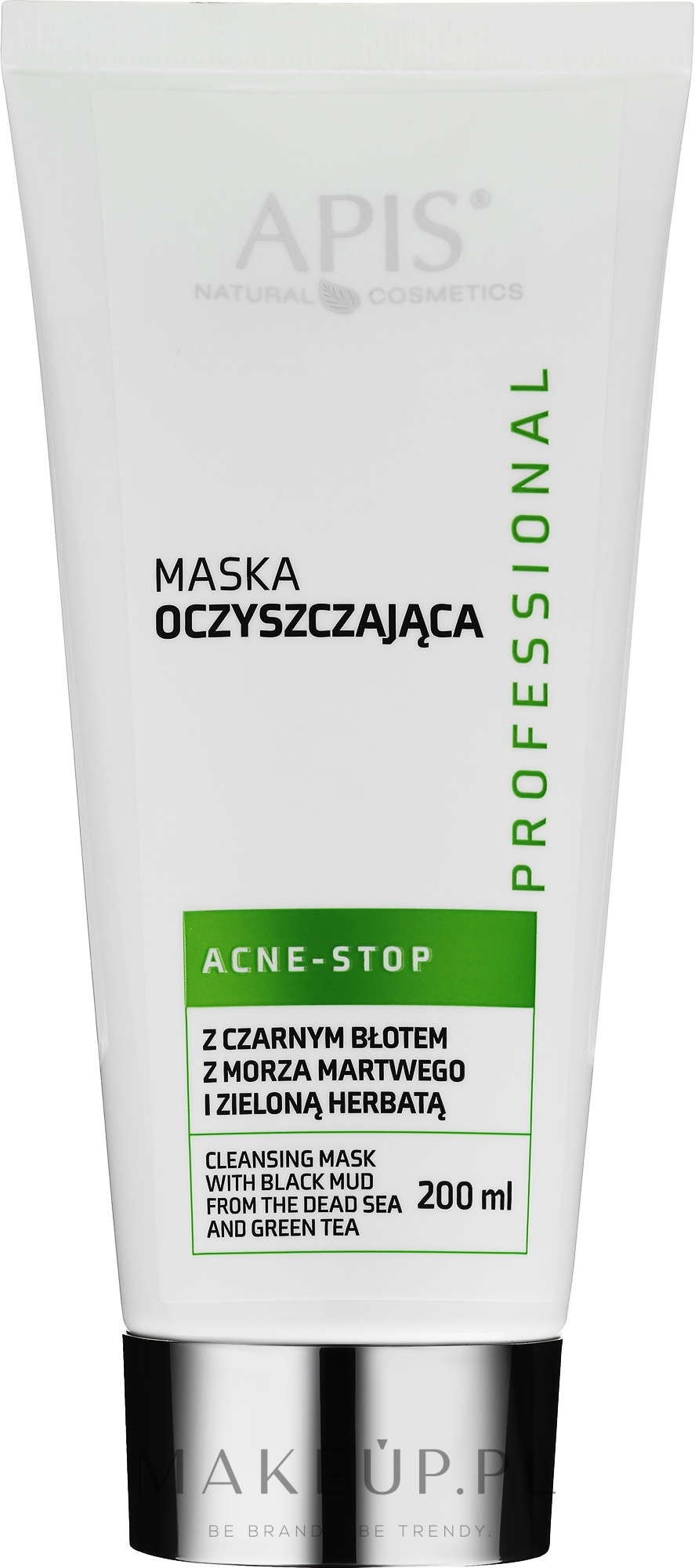 Maska oczyszczająca z czarnym błotem z Morza Martwego i zieloną herbatą - APIS Professional Acne-Stop — Zdjęcie 200 ml