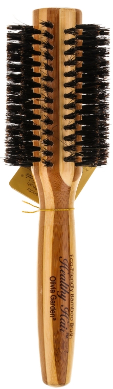 Bambusowa szczotka do włosów z naturalnym włosiem 30 mm - Olivia Garden Healthy Hair Boar Eco-Friendly Bamboo Brush — Zdjęcie N1
