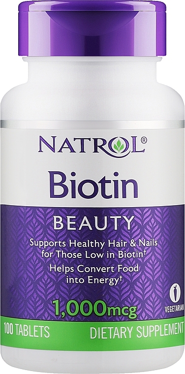 Biotyna, 1000 mcg - Natrol Biotin Beuty — Zdjęcie N1