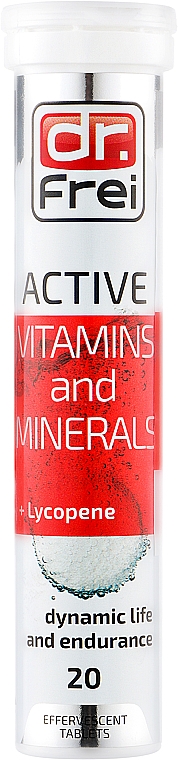 Witaminy musujące Aktywne. Witaminy i minerały + Likopen - Dr. Frei Active Vitamins And Minerals+Lycopene